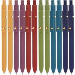 Ddaowanx Gel Pens, 12 Pcs 0.5mm Quick Dry Black Ink Pens Fine Point Smooth Writing Pens, Cute Office School Supplies Gifts for Women (12 Pcs Vintage-Black Ink)