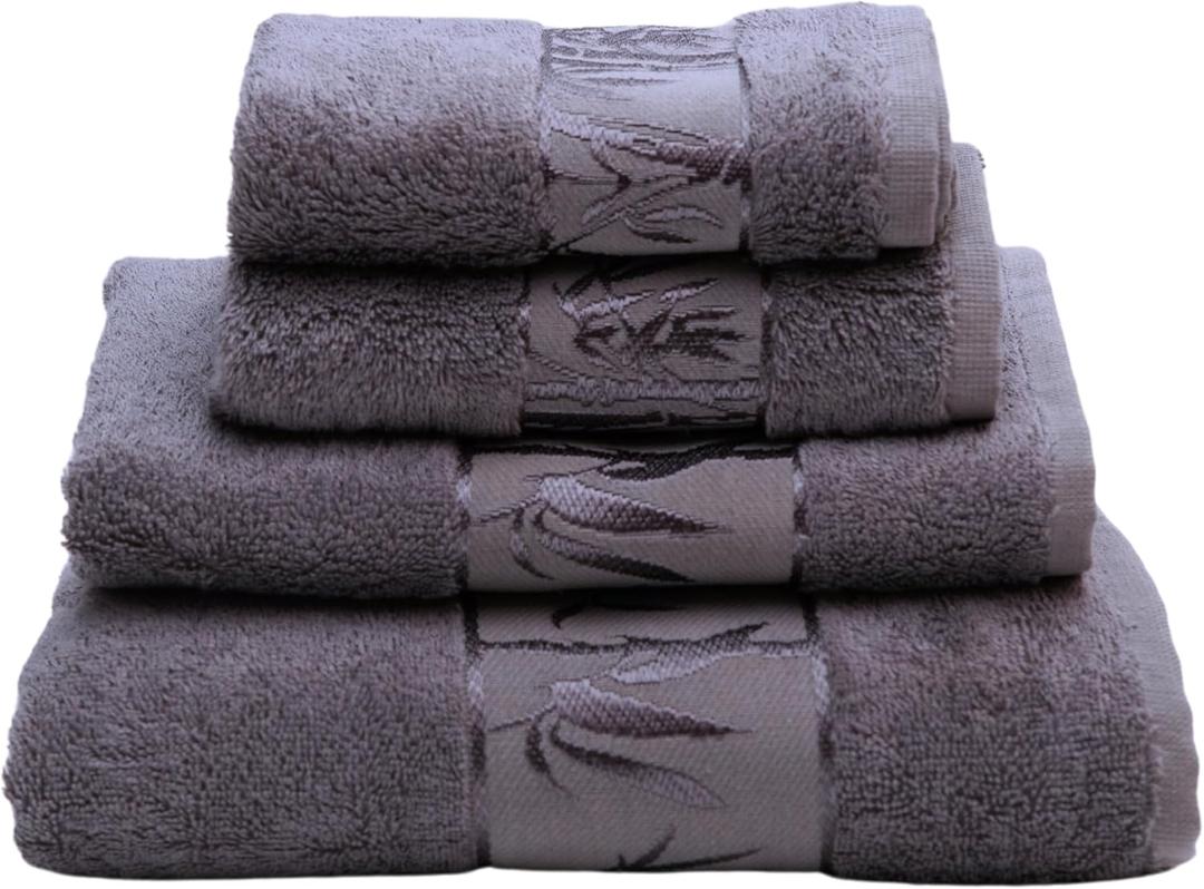 Set of 4 Luxury Super Soft Towels  Premium Viscose Derived from Bamboo & Turkish Cotton for The Ultimate Bath Experience (Charcoal)