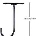 3 x Black Banana Hook Under Cabinet - Metal Banana Holder Hook, Foldable Under Cabinet Banana Hook | Folds Up with Magnets When Not in Use, Pre Drilled Holes and Strong Adhesive Tape Design(ZS450)