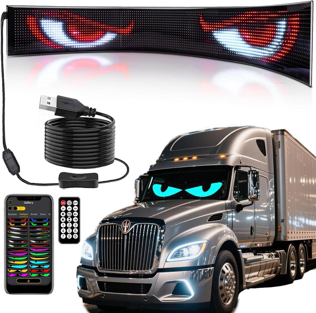 LED Eyes for Truck Windshield, Devil Eyes Light for Windshield, Devil Eyes Light for Car, Truck, SUVs, Pickup, UTV and Golf Cart (1 PC 52.3X7.5 INCH (Large Size for Trucks Only))