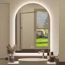 Luxulum Arched Backlit LED Lighted Bathroom Mirror 24x32 | Arch LED Vanity Mirror, 3 Colors, Stepless Dimming, Anti-fog, Memory, HD Shatterproof Glass, UL, Vertical/Horizontal