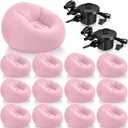 Realspring 6 9 12 Pcs Inflatable Bean Bag Chairs for Adults with Electric Air Pump, Blow up Couch Folding Portable Inflatable Couch Lazy Sofa for Outdoor Movie Night Camping(Pink,12 Pcs)
