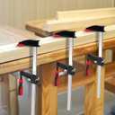 ZAVOOS 4 Pack Bar Clamps for Woodworking, 12 Inch One-Handed Medium Duty Steel F Clamps Set, 600 Lbs Load Limit Quick Release Wood Parallel Spreader for Woodworking, DIY Projects