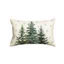 AVOIN colorlife Christmas Trees Snowflake Throw Pillow Cover, 12 x 20 Inch Winter Holiday Cushion Case Decoration for Sofa Couch