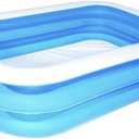 Bestway H2OGO! Blue Rectangular Inflatable Family Pool; 6 ft. 7 in. x 59 in. x 20 in.; Outdoor Recreational Activities