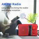 LEOTEC Portable AM FM Radio with Best Reception AC & Battery Operated Big Speaker,Large Tuning Knob,Clear Dial,Earphone Jack for Gift (Red)