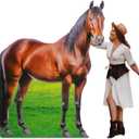 Marsui 6.3 ft Horse Racing Party Decorations Horse Cardboard Cutout Stand up Life Size Photo Props Animals Decor for Derby Day Rodeo Western Party Equestrian Events Supplies