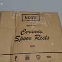 2pcs Blue Glazed Ceramic Spoon Rest Set Kitchen Counter Spoon Holder Compact and Delicate Rests for Cooking and Dining