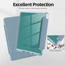 MOROCK Case for 7" Kindle Paperwhite(12th Generation-2024 Released), Fits Kindle Colorsoft Paperwhite Signature Edition, PU Leather and PC Clear Acrylic Back Cover, Auto Sleep/Wake, Misty Blue