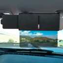 Veharvim Polarized Sun Visor for Car with Zipper Slider, Upgraded UV400 Car Sun Visor Extension with PC Lens and Side Sunshade,Anti-Glare Visor for Safe Driving,UV-Filtering/Protection (Universal, Transparent+Zipper+Passenger Side)