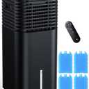 4-IN-1 Portable Air Conditioners, Evaporative Air Cooler w/4 Modes & 3 Speeds, 15H Timer for Smart Auto-off, 2-Gal Tank for 20H Cooling,17FT Remote,No Hose Needed,120Oscillating Swamp Cooler