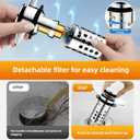 Universal Pop-Up Bathroom Sink Stopper, Stainless Steel Drain Strainer with Removable Filter Basket for 1.1"-2.36" Basin, Push-to-Bounce Core, Bathroom Sink Plug, Hair Catcher, 2 Pack