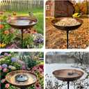 Small Metal Bird Bath for Outdoors, 10" Dia Bowl with Stake Birdbaths Garden Yard Lawn Decor 0.4 Gallon