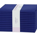 PurpleEssences Set of 12 Cloth Dinner Napkins 100% Cotton 18x18 Inch - Soft Durable Washable - Ideal for Farmhouse Party Fall Thanksgiving - Perfect Everyday Use Table Linen - Royal blue