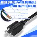 Relaxweex 6ft Power Cable Cord Compatible with Nema 5-15p to Male Connector, 16 Awg Wire, 20a 3 Pin Ac, Power Extension Cable for LED Screen Beam Moving Head Light Stage Audio Video Equipment More-3ft