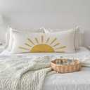 Boho Cute Sun Sunshine 20x54 Body Pillow Cover, Boho Sunshine Nursery Decor, Kids Room Decor, Modern Horizontal Sun Sunset Sunrise Decorative Long Body Pillow Cases for Bed Couch