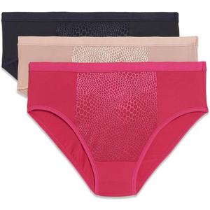 Warner's Women's Blissful Benefits Tummy-Smoothing Comfort Microfiber Hipster 3-Pack Ru5023w (X-Large)