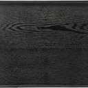24 x 20 Inches Extra Large Solid Wood Serving Tray for Tea Coffee Table Snack Food Meals Serving Plate Kitchen Party Bar Breakfast Server with Raised Edges Black Wooden Decorative Ottoman Tray