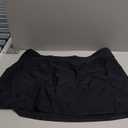 REKITA Women Swim Skirt Solid Color Waistband Skort Bikini Bottom (XX-Large, Black)