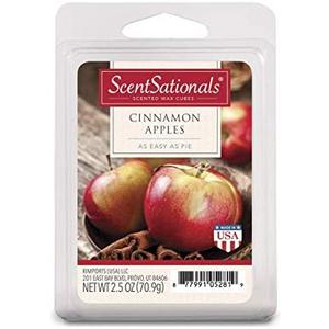 Scentsationals Wax Melts, Wax Cubes Strong Scent - Cinnamon Apples - Long Lasting Scented for Warmer, 2.5 oz (24 Cubes)
