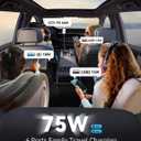 75W Car Charger USB C, 4 Port Super Fast Cigarette Lighter USB Charger, Type C 60W & QC 3.0 Multiport Car Phone Adapter Accessories for iPhone 17/16/15/14/13/12 Pro Samsung S26 Series