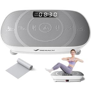 MERACH Vibration Plate Exercise Machine, Whole Body Workout Equipment for Women, Bluetooth and Silicone Pedal, Vibration Plate with Auto Mode, Vibrate Fitness Platform for Home