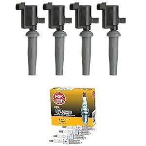 HIKARU PARTS 4PCS Ignition Coil & NGK Platinum Spark Plug Kits Compatible With Ford Lincoln Mercury C-Max Escape Fusion Transit Connect MKZ Mariner Milan 2.0 2.5 UF-621 UF621 FD505