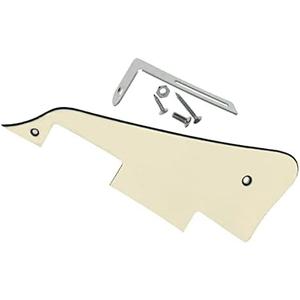 KAISH Aged White 3 Ply LP Guitar Pickguard with Chrome Bracket for Epiphone Les Paul