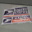 4PCS Rural Mail Delivery Magnetic Signs for Vehicles,Reflective U.S. Magnetic Car Signs with Frequent Stop Sign,Universal Magnetics Bumper Stickers Mail Carrier Accessories
