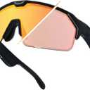 CHAMELO Music Shield Smart Audio Sunglasses Matte Black Frame, Fire Lenses | Open-Ear Bluetooth Glasses for Men & Women with Electronic Tint Control, Sweat Proof, Sports Eyewear, 100% UV Protection