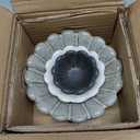 3 x Creative Co-Op Stoneware Flower Bowls, 6" L x 6" W x 3" H, Multicolor