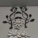 KHJCXS Metal Wall Art Modern Minimalist Metal Flowers Indoor Decor Horizontal Wall Art Iron Artwork,for Over Door,Bedroom,Living Room,Kitchen,Office Scroll Decor