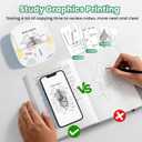 Mini Sticker Printer AHM2, Mini Thermal Printer with 3 Rolls Paper, Portable Bluetooth Inkless Printpods, Pocket Label Maker Suitable for Creative Kids DIY, Diaries, Photos, Study Notes -White
