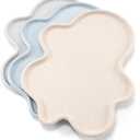 Li&Zhao Plastic Serving Trays - 3 PCS Restaurant Trays, Large, for Serving Food, Party, Picnic, Holidays (3 Colors) (Cloud)