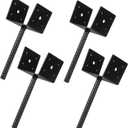 Goaste 4-Piece U-Shape Fence Post Holder - Durable Concrete Post Ankors, Fence Base Spike Supports for Deck, Porch, Mailboxes