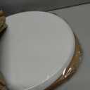 Mayfair Cassel Slow Close Toilet Seat, Easy Clean, Non Slip Premium Wood Seat, Easy Install, Made in USA, Round, White
