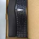 Wireless Ergonomic Keyboard, Split Keyboard with Wrist Rest and Cleaning Brush, 2.4G Computer Keyboard, Comfortable and Natural for Windows PC Laptops (Black)
