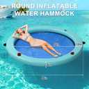 Sunchill Float Ring with 6 Cup Holders, Inflatable Water Hammock Heavy Duty Lake Floats for Adults Party, Round Floating Island Lounge Platform Raft for Tanning Pool River