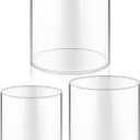 meekoo 3 Pcs Flower Acrylic Vase Cylinders Round Decorative 6 x 6 in, 5 x 5 in, 4 x 4 in Vase Break Resistant Acrylic Flower Cylinder for Centerpiece Home Wedding Decor(Classic)