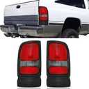 Tail light assembly Fit for 1994-2001 1994 1995 1996 1997 1998 1999 2000 2001 94 95 96 97 98 99 00 01 Dodge Ram 1500 2500 3500 Taillight Driver Side and Passenger Side (Chrome-pair)