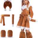 Spooktacular Creations Halloween Fox Costume for Girls, Kids Fox Costume Child for Halloween Dress Up, Jungle-themed Party (Large(10-12 yrs))