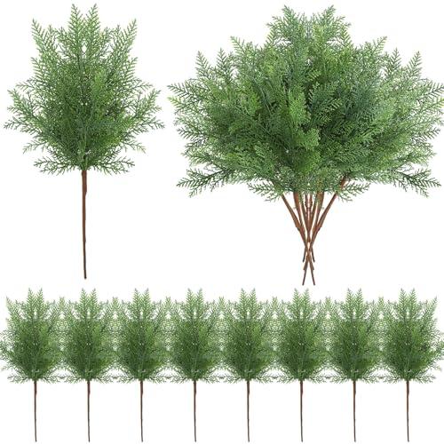 Amazon.com: CraftyDream 8 Pcs 16 Inch Christmas Artificial Cedar Pine Branches Natural Cedar Branch Realistic Christmas Tree Picks Faux Greenery Stems for Holiday Wreaths Garland Vase Craft DIY Home Decor : Home & Kitchen