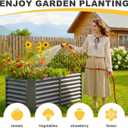 2 Pack 422ft Galvanized Raised Garden Beds, Rectangle Durable Planter Boxes Outdoor for Vegetables, Fruits, Flowers and Plants, Quick Assembly, Grey
