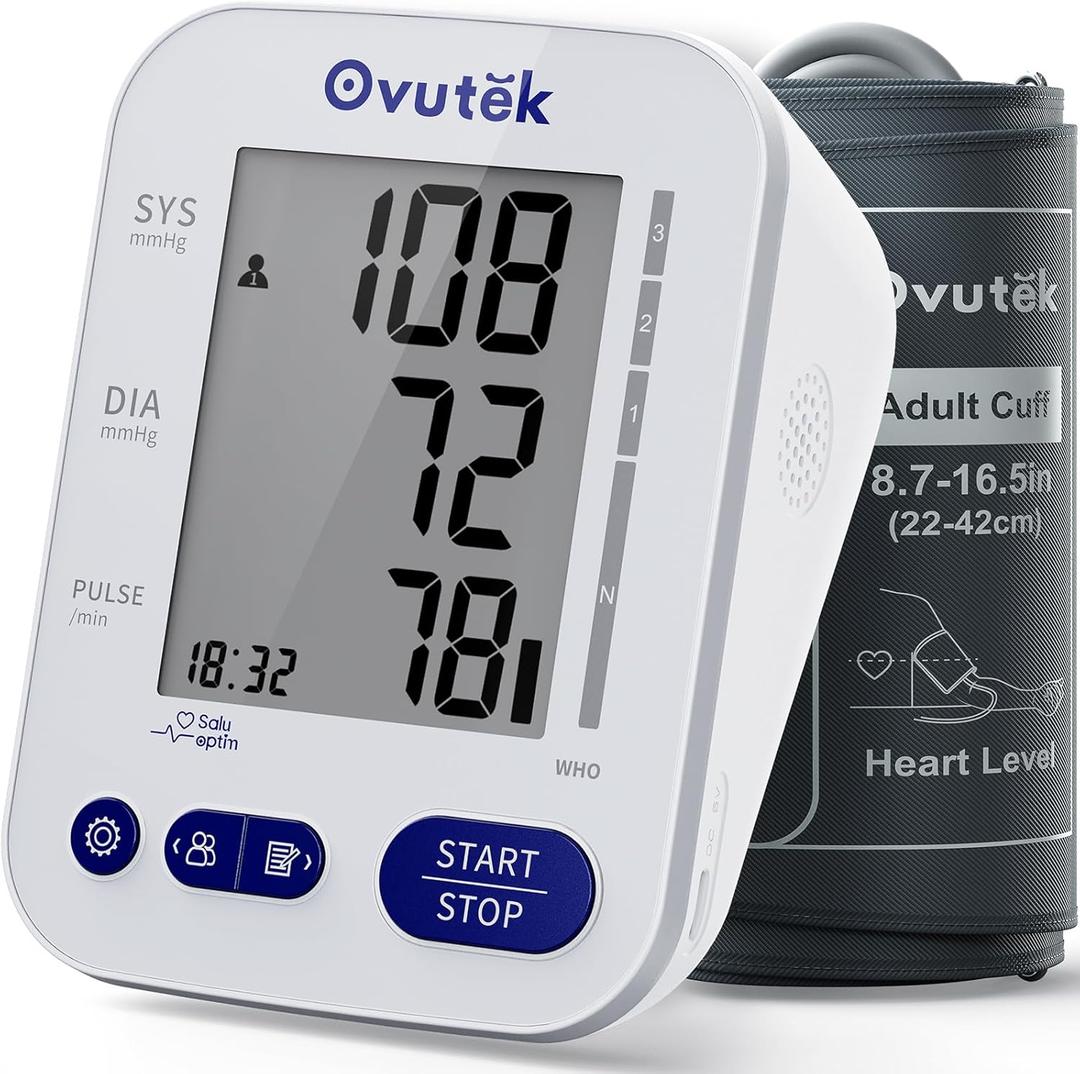 Blood Pressure Monitors for Home Use FSA HSA Eligible, Large BP Cuff with 240 Memories for 2 Users, Upper Arm Blood Pressure Machine, Accurate BP Monitor with Batteries Type-C Cable (White)