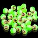 Chalyna 50 Pcs 1.1 Inch Glowing Halloween Eyeballs Bouncy Balls Bulk Glow in The Dark Luminous Scary Eyeball Toys for Halloween Party Favors Trick or Treat Game Terror Props (Green)