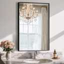 TRAHOME Bathroom Vanity Mirror for Wall, 20" x 30" Metal Framed Rectangular Bathroom Wall Mirror for Over Sink, HD Shatterproof Glass, Hangs Horizontally or Vertically(Black)
