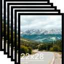 Wood 22x28 Picture Frame Black for Wall Hanging, 22 x 28 Frame Poster Photo Frame for Wall Horizontally or Vertically, Black, 6 Pack