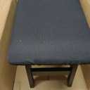 Foot Stool Ottoman Foot Rest Under Desk,Small Stool for Living Room, Bedroom and Kitchen (Black Legs - Black Stool Surface), 9.8"D x 15.3"W x 11.8"H