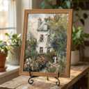 LBTZEVIR Vintage Rose Garden Oil Painting Farmhouse Pictures Framed Wall Art Rustic Wall Decor for Living Room Bedroom Office Home & Office Decoration 8x10 inch