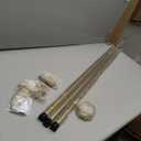 Modern Curtain Rods, 1Inch Diameter Decorative Single Window Rod Telescoping 84-134 Inch Adjustable Drapery Rods Warm Gold Color For Bedroom Living Room Kitchen Office